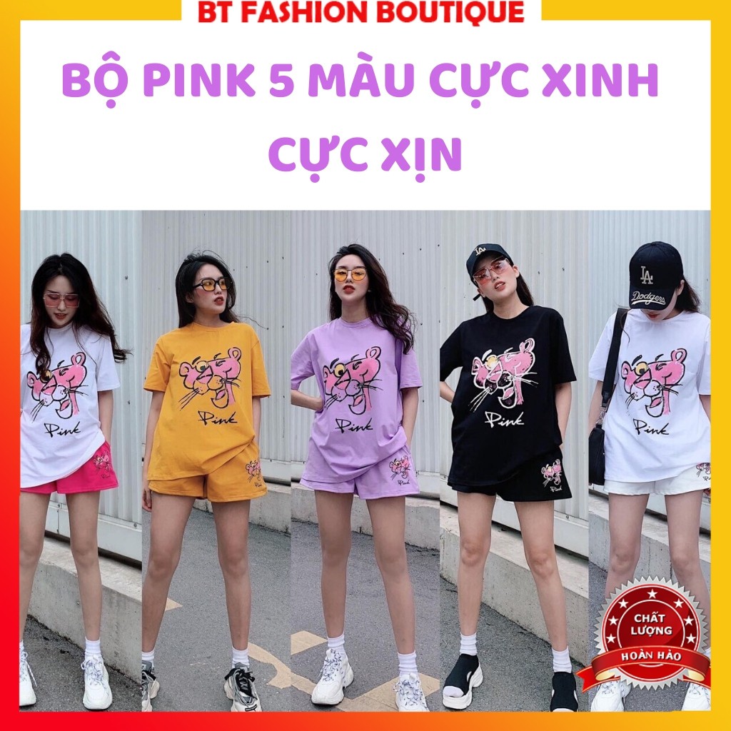 Đồ bộ nữ PINK Báo hồng PK001 from dáng áo thụng, vải mịn đẹp