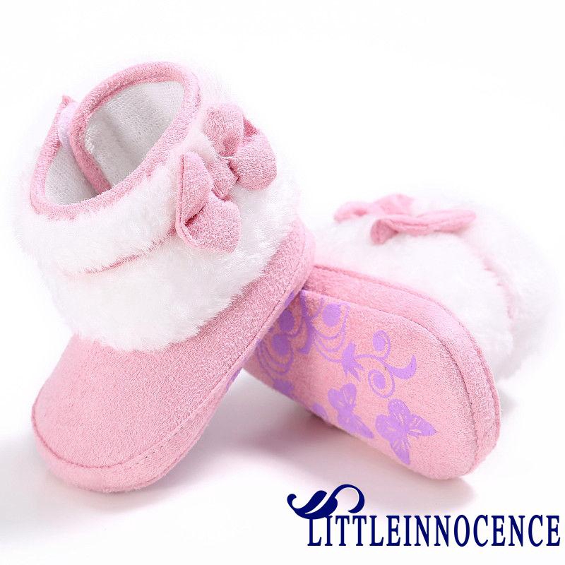 ❤XZQ-Newborn Kids Baby Girls Snow Shoes Winter Soft Sole Prewalker Crib Plush Boots