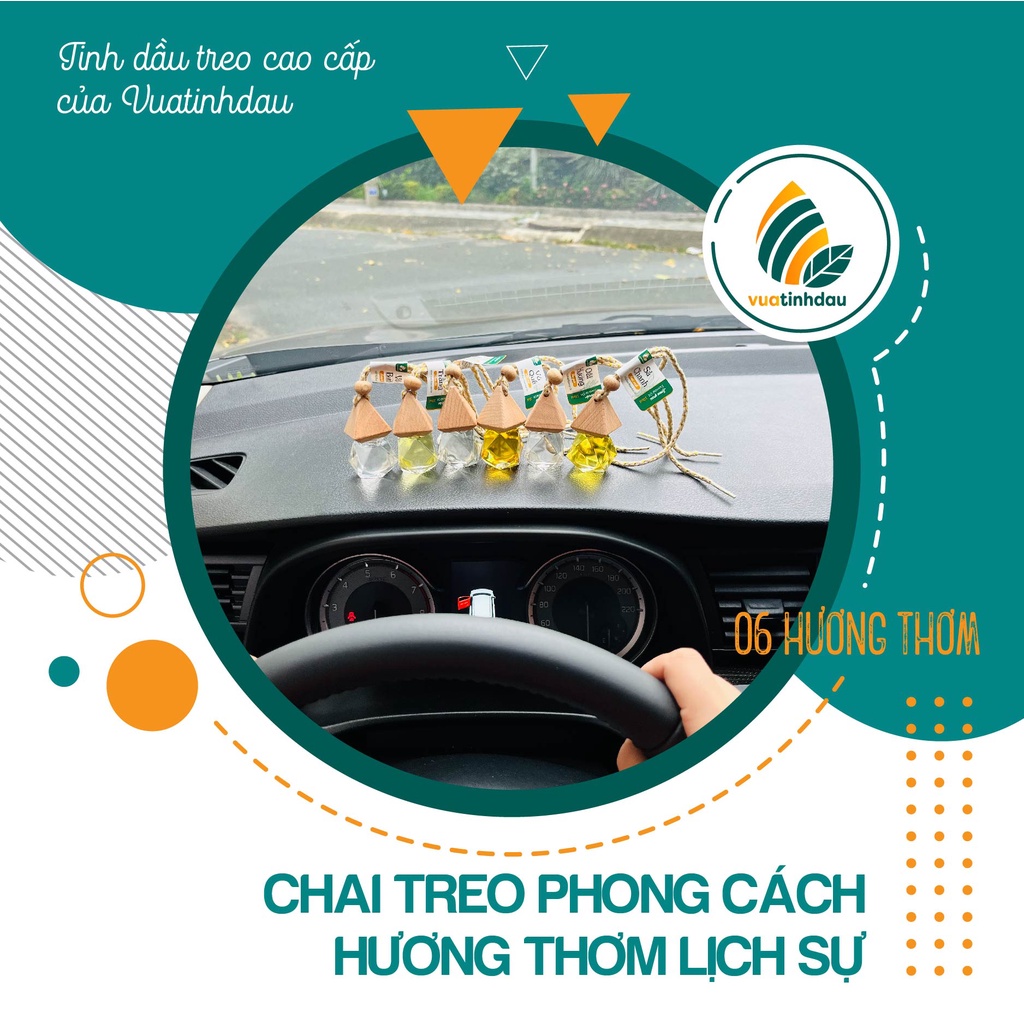Tinh Dầu Treo Xe Ô Tô Khử Mùi Xe Hơi 8ml VUATINHDAU Tinh Dầu Thơm Treo Xe Treo Thơm Phòng Thơm Tủ Quần Áo