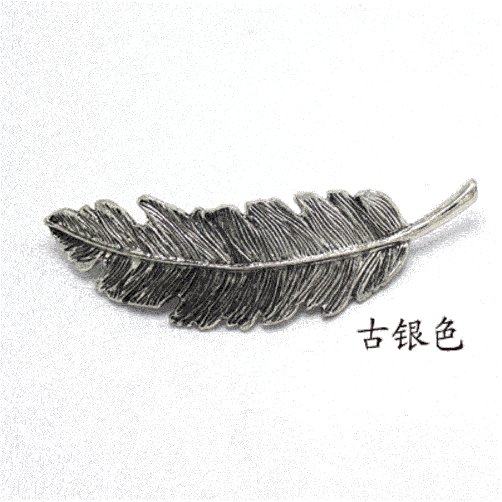 ♬MG♪-Hot fashion Feather Women Leaf Feather Hair Clip Hairpin Barrette Bobby Pin Hair Accessories