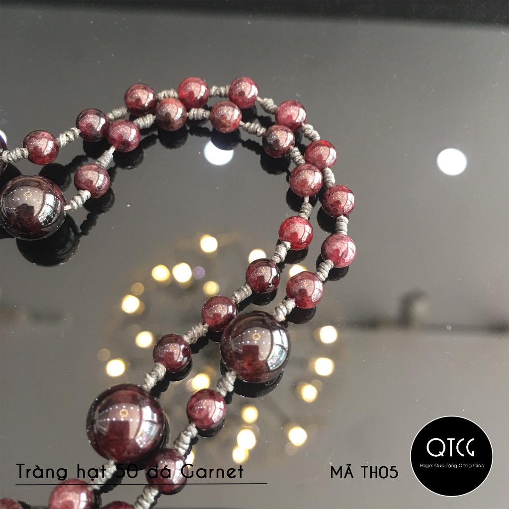 Vòng Mân Côi - Tràng Hạt Đá - Mẫu TH05 4ly cho nam nữ - Quà tặng Công Giáo tinh tế, ý nghĩa