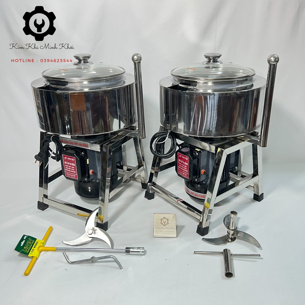 Máy xay thịt công nghiệp làm giò,chả, xúc xích  1100W Khung chữ A đa năng, 2 lớp kèm lưỡi làm chà bông