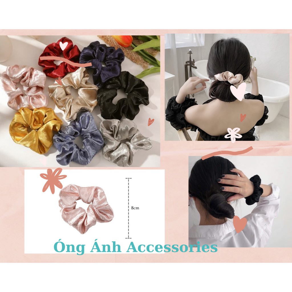 (Buộc tóc)Srunchies trơn ánh xinh iu