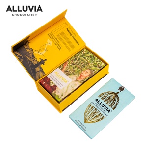 Hộp quà tặng chocolate Hội An vàng Alluvia Chocolate gồm 3