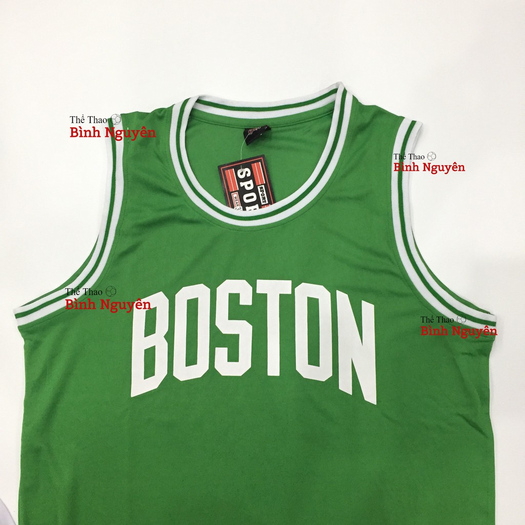 Bộ quần áo bóng rổ NBA Boston Celtics chất đẹp nam nữ thun mè mát thoáng thấm hút mồ hôi không phai màu