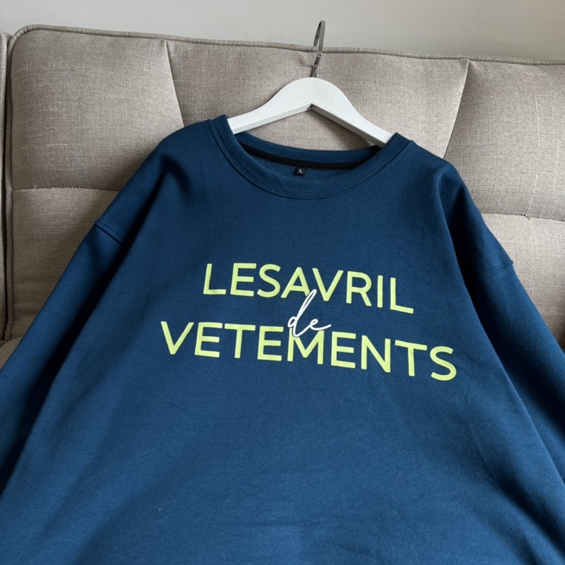 (sẵn) Áo sweater tay dài form rộng nỉ bông LESA unisex (nam nữ mặc được)