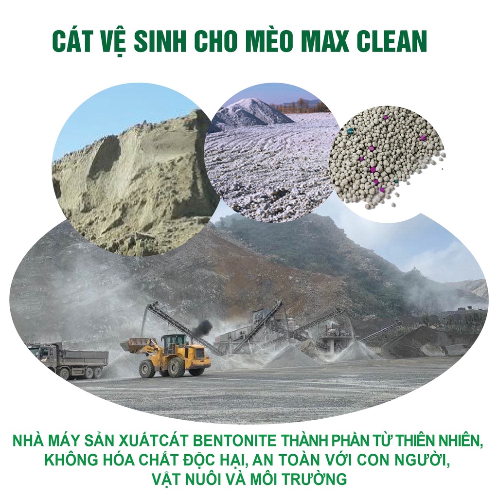 Cát Mèo, Cát Vệ Sinh Cho Mèo, Cát Đất Sét Max Clean Ít Không Bụi, Siêu Vón, Siêu Khử Mùi
