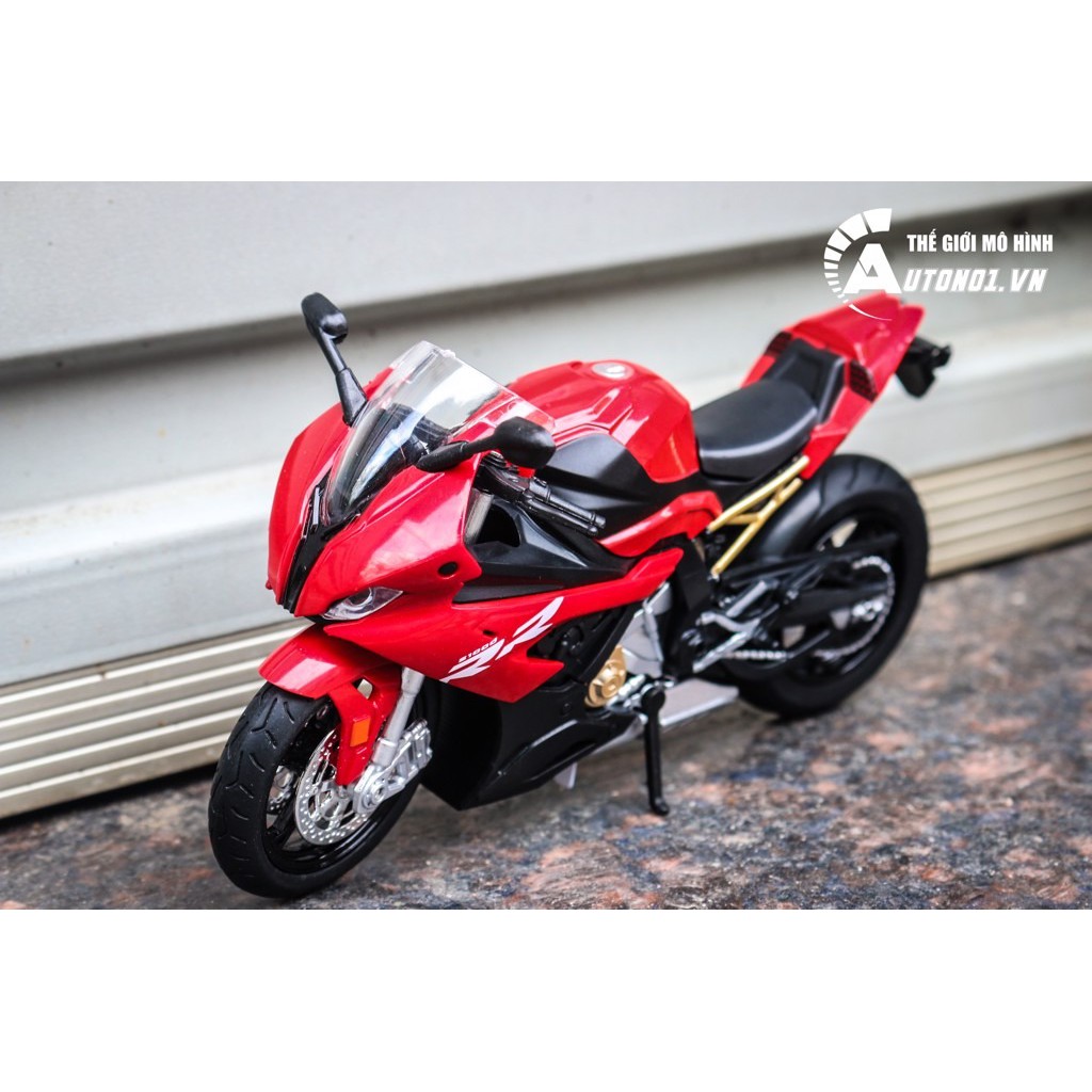 MÔ HÌNH BMW S1000 S1000RR 2020 BLACK RED 1:12 HUAYI ALLOY 7066