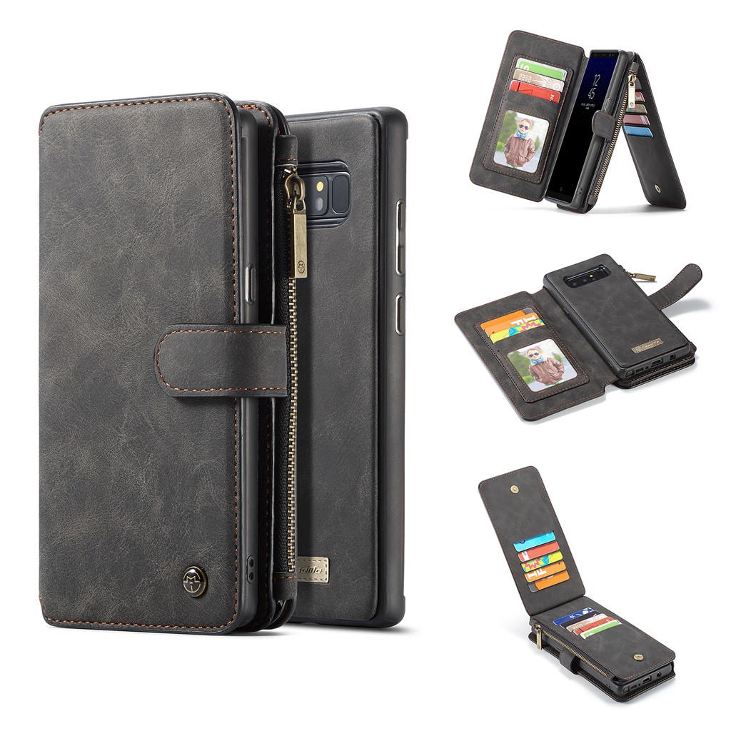Bao da điện thoại PU phối ví từ tính cho Samsung Galaxy S8/S8 Plus/Note 8 | BigBuy360 - bigbuy360.vn