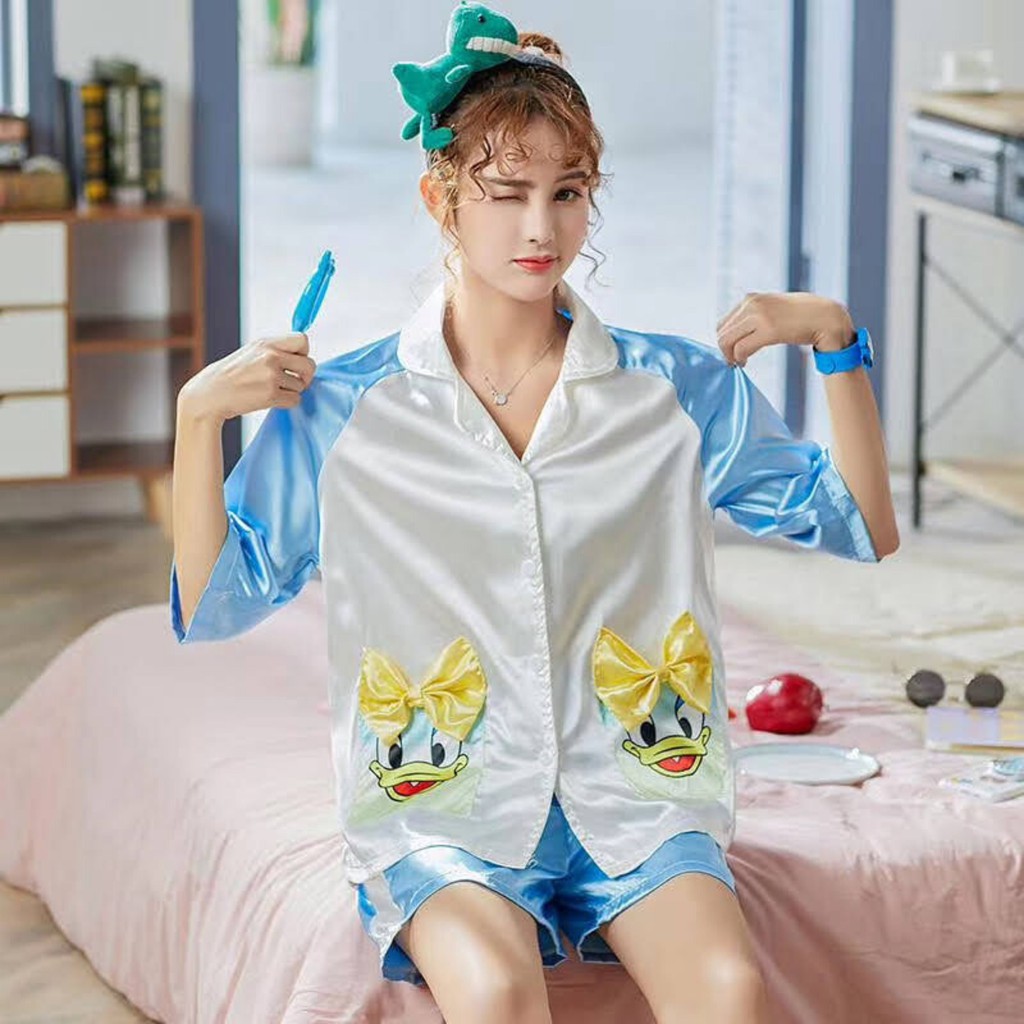 [ Mã WASTRUN4 giảm 10% tối đa 30K đơn 99K] Đồ bộ Lụa Satin hoạt hình Dễ thương xinh xắn Dạo Phố Mặc Nhà | BigBuy360 - bigbuy360.vn