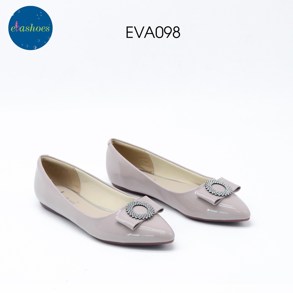 [Mã BMLTA50 giảm 10% đơn 99K] Giày Búp Bê Mũi Nhọn Phối Nơ Da Bóng Evashoes – EVA098