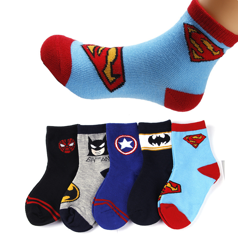 Greet Vớ Cotton Cổ Cao In Hình Siêu Anh Hùng Cho Bé Trai