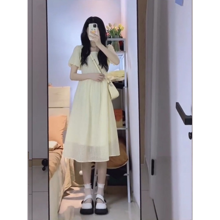 Đầm Midi Công Chúa Mùa Hè Eo Nhẹ Dịu Dàng Ngọt Ngào Cho Nữ