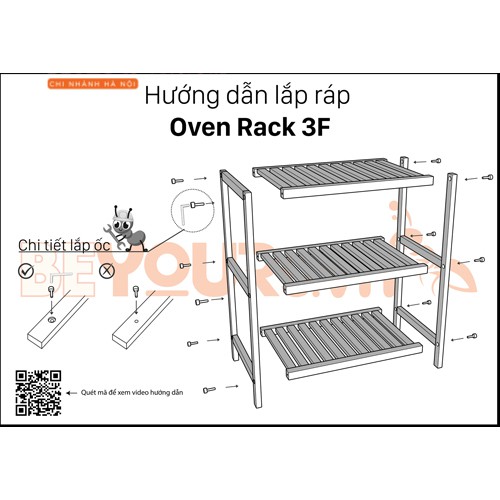 Kệ Để Lò Vi Sóng Gỗ Đa Năng 3 Tầng BEYOURs Oven Rack 3f Nội Thất Lắp Ráp - Nội Thất Phòng Bếp