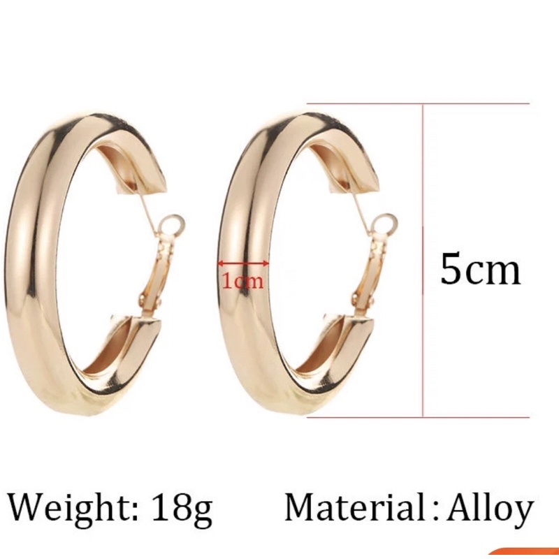 Khuyên tai tròn phong cách âu mỹ - Hoa tai dáng tròn trơn