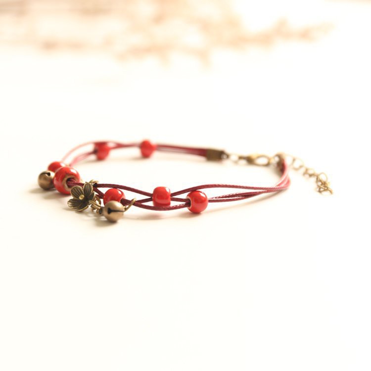 Vòng chân hạt gốm handmade lắc chân hạt gốm có chuông - Mã VC005 | BigBuy360 - bigbuy360.vn