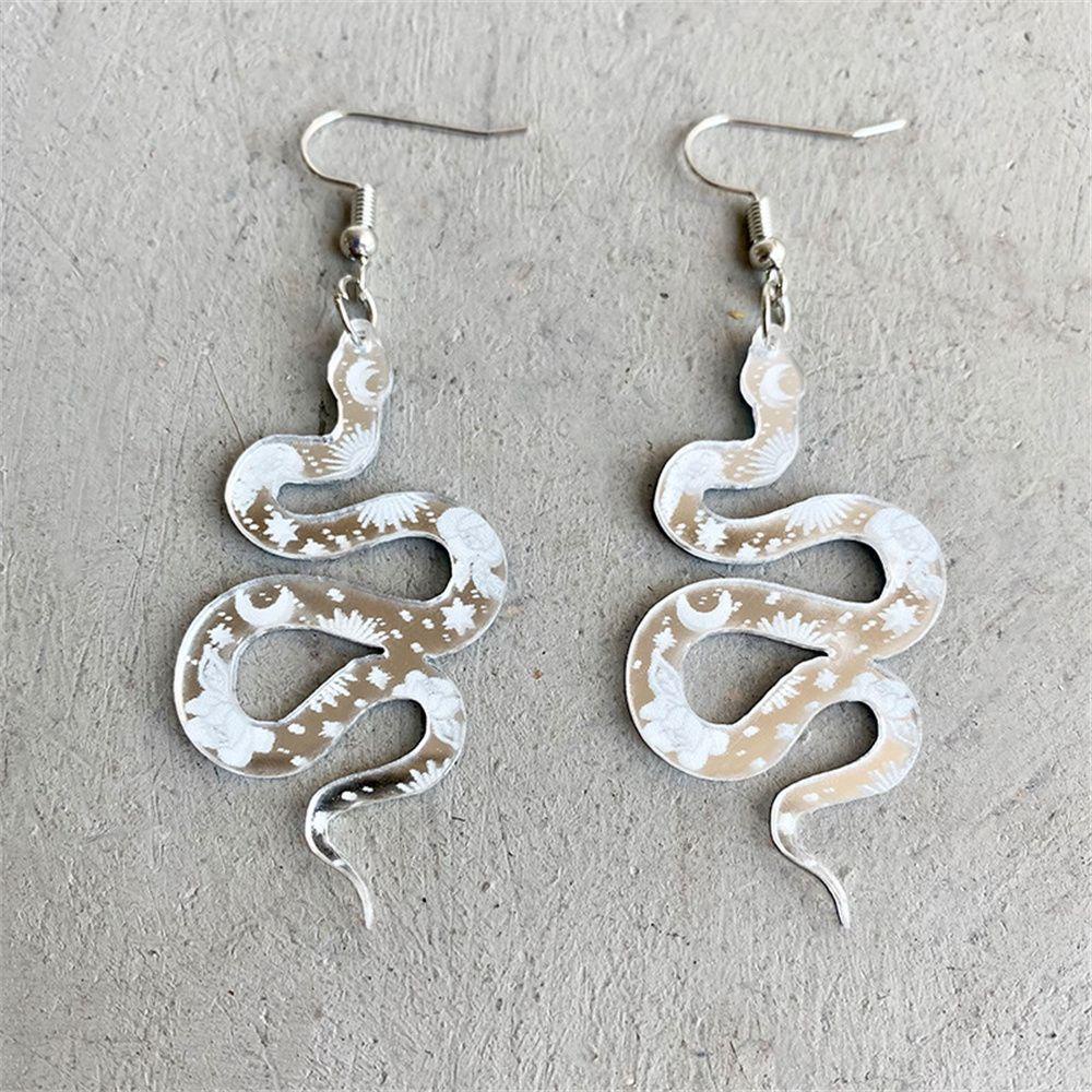 BORAG Khuyên Tai Acrylic Hình Rắn / Mặt Trăng / Trái Tim / Trá