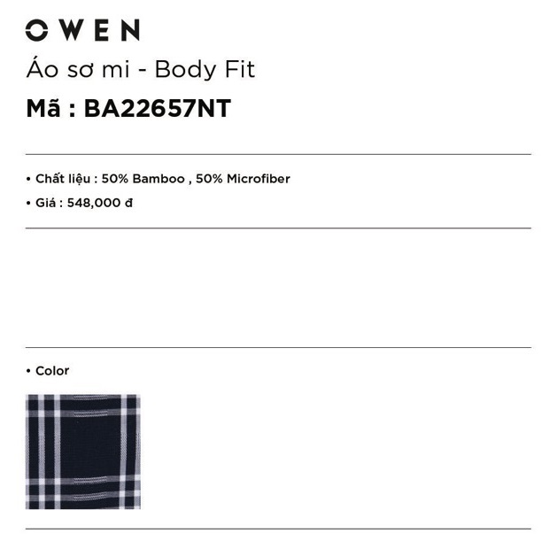 Áo Sơ Mi Nam Ngắn Tay Owen BA22657NT Somi Cộc Tay Công Sở Cao Cấp Kẻ Caro To Xanh Trắng Chất Sợi Tre Body Fit Tà Bằng | BigBuy360 - bigbuy360.vn