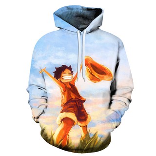 Áo hoodie họa tiết one piece 3d phù hợp mùa thu đông