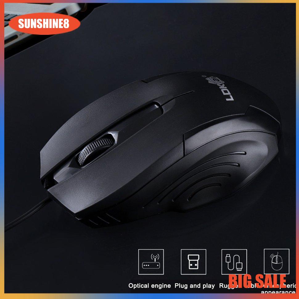 【SUN】Optical Mice Mini USB Portable Ergonomic Computer 3D Corded Gaming Mouse