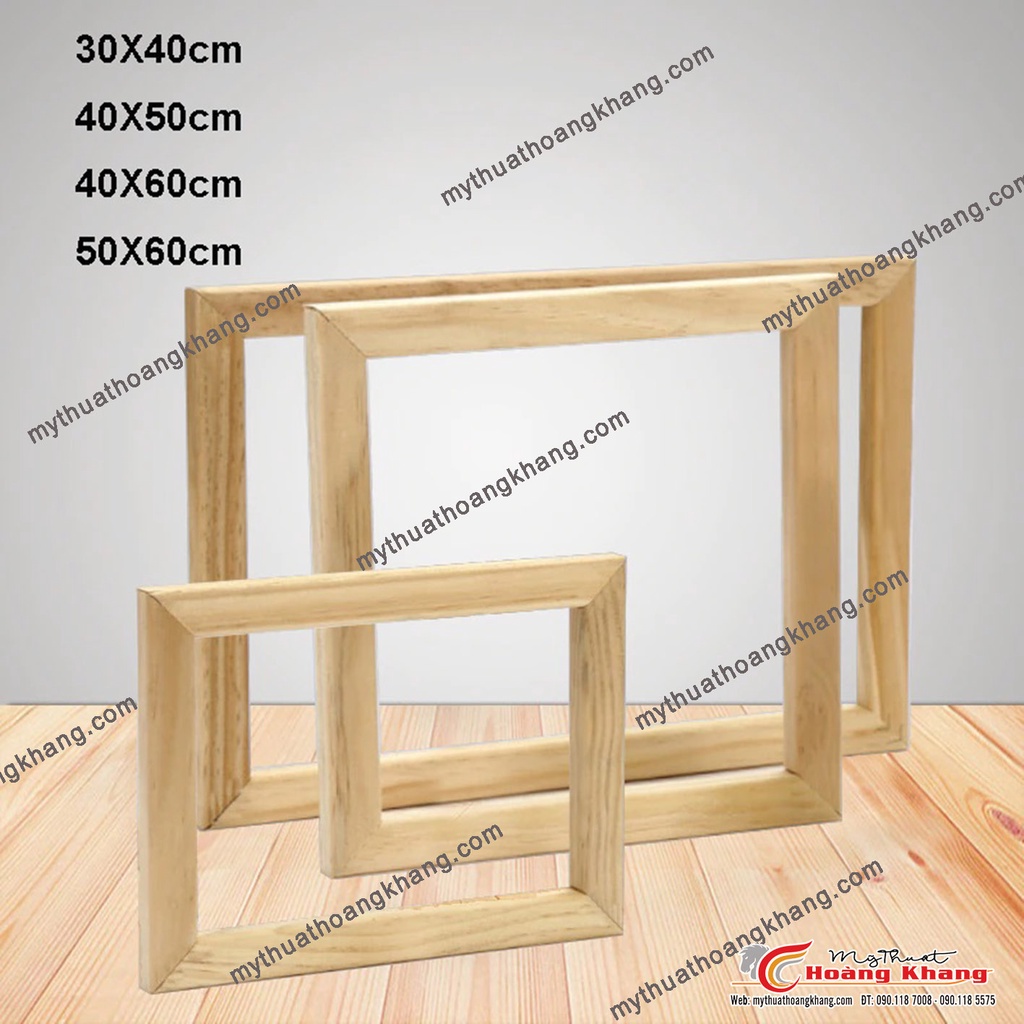 Khung gỗ  Căng Tranh  khổ Nhỏ, Tranh Số Hóa , Tranh Sơn Dầu , Tranh Canvas ... Tặng Kèm Móc Treo Và Đinh Căng Tranh