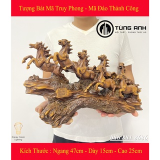 Tượng bát mã truy phong size nhỏ - mã đáo thành công - may mắn tài lộc phong thủy , quà tặng sinh nhật,tân gia