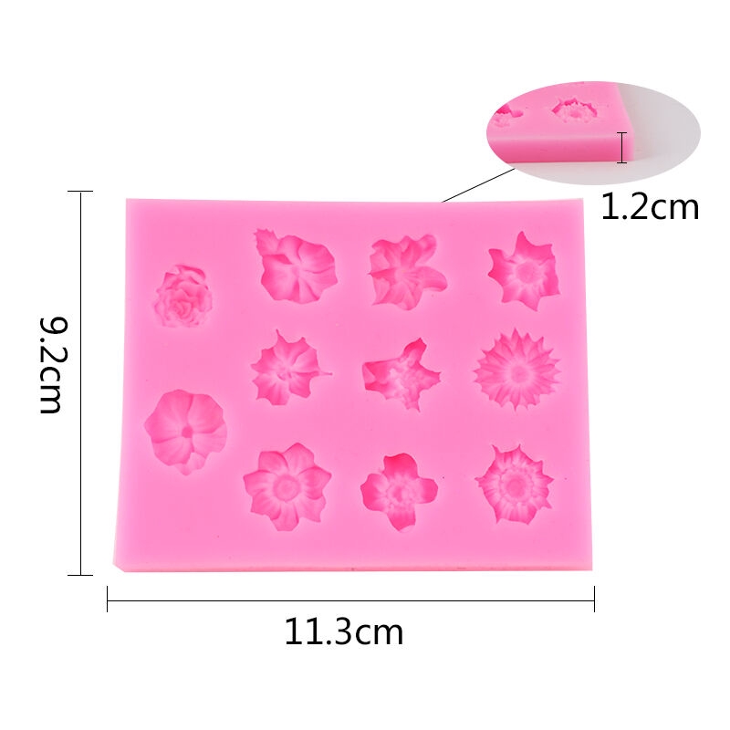 Khuôn Silicone Tạo Hình Làm Bánh Kẹo Hình Bông Hoa 3D DIY