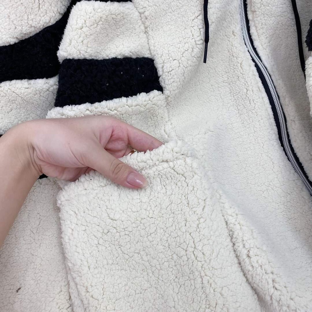 Áo Khoác Nỉ Lông Cừu Hai Lớp Unisex Form Rộng Mặc Cực Ấm Vào Mùa Thu Đông | BigBuy360 - bigbuy360.vn