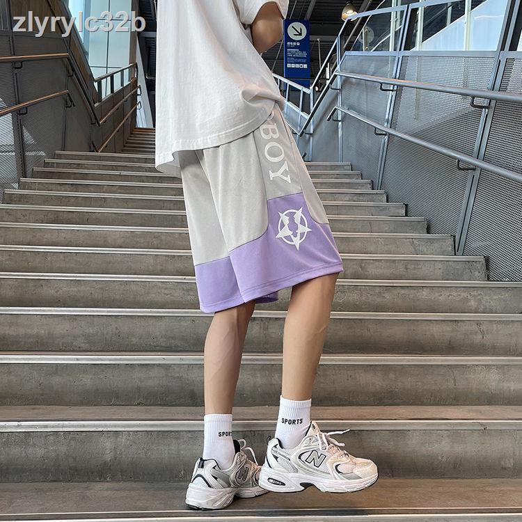 quần đùi nam♙✎✵Quần short nam thể thao bóng rổ mùa hè Hàn Quốc ống rộng mặc ngoài lưới nhanh khô năm điểm chạy dục