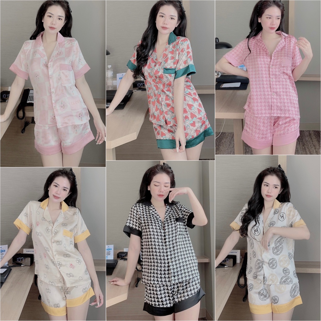 [HÀNG CAO CẤP] Siêu Hót💖Bộ Lụa Pijama Áo Cộc-Quần Sooc🌸Chất Liệu Lụa Mát Lịm | BigBuy360 - bigbuy360.vn