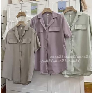 Áo sơ mi cổ vest ngắn tay