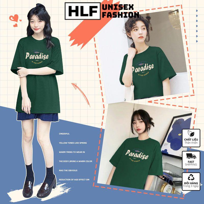 Áo thun tay lỡ unisex nam nữ Paradise, áo phông nữ form rộng HLFashion