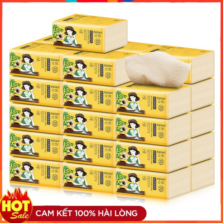 [Hàng loại 1] Thùng 30 Gói (1 gói 300 tờ) giấy ăn gấu trúc Sipiao siêu dai (LOẠI MỚI) - Nội đia Trung