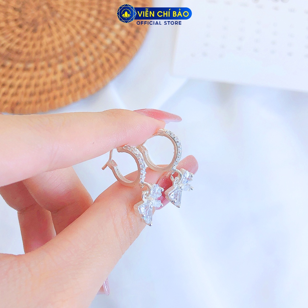 Bông tai bạc nữ Bow Tie chất liệu bạc 925 thời trang phụ kiện trang sức nữ Viễn Chí Bảo B400452