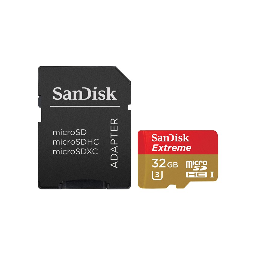 Thẻ nhớ microSDHC Sandisk Extreme 32GB 667X A1 V30 UHS-I U3 100MB/s - Kèm Adapter (Vàng) - Nhất Tín Computer