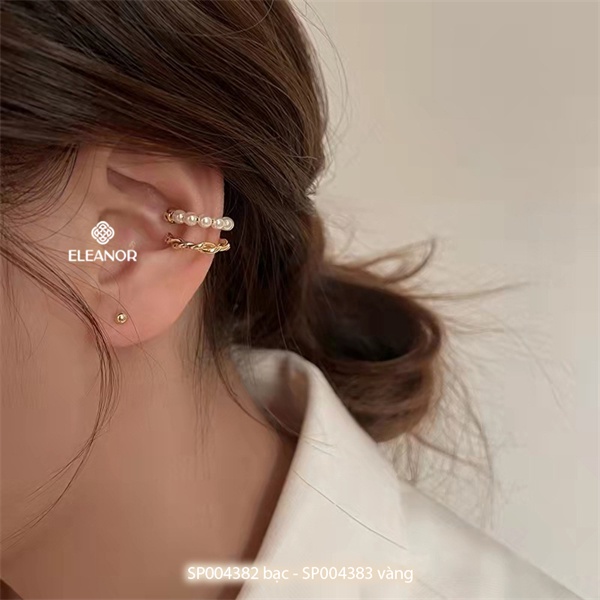 Bông tai nữ gắn vành Eleanor Accessories ngọc trai nhân tạo phụ kiện trang sức 4382 ( một chiếc )