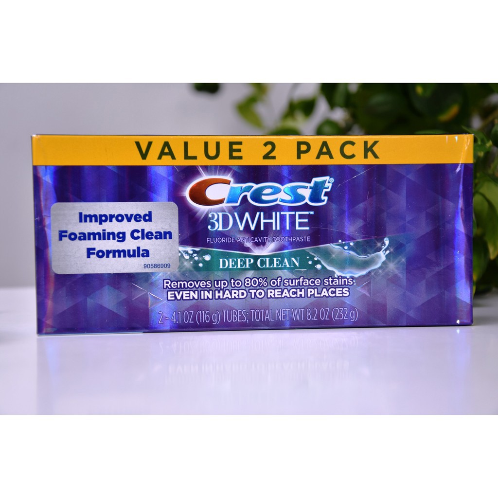 Set 2 Tuýp Kem Đánh Răng Crest 3D White 116g