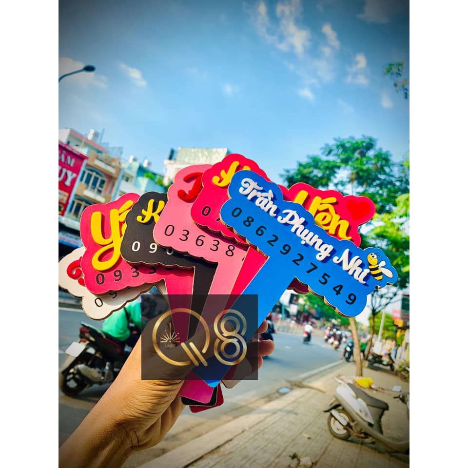 bảng gỗ tay cầm chụp hình