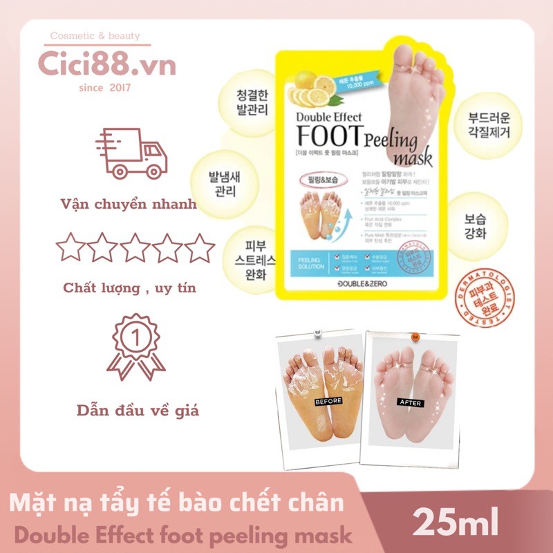 Mặt nạ tẩy tế bào da chết chân Double Effect Foot Feeling Mask