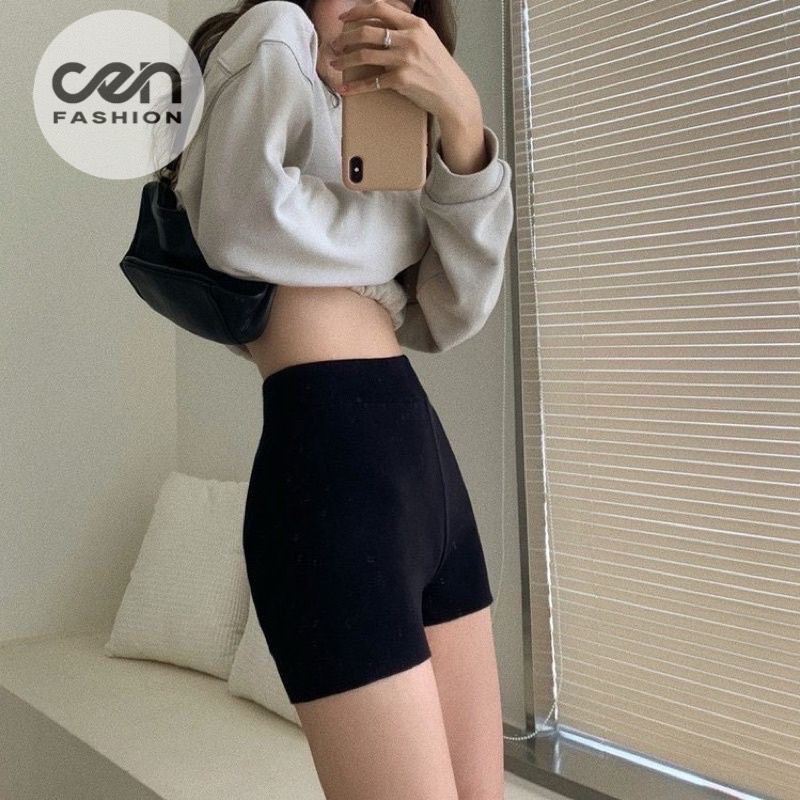 Quần legging cộc | đùi  co giãn short body dáng ôm, boxer ngắn phong cách thể thao sporty CEN FASHION