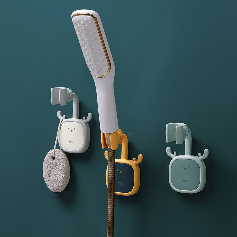 1 Giá Đỡ Đầu Vòi Hoa Sen Tự Dính 360 Độ Bằng Nhựa Không Cần Đục Lỗ Sáng Tạo°Giá Đỡ Vòi Hoa Sen 2 Móc Chống Ẩm Tùy Chỉnh Tiện Dụng Cho Nhà Tắm