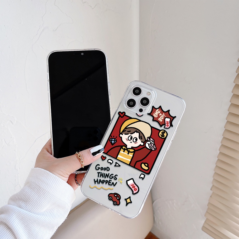 Ốp Điện Thoại Tpu Mềm In Chữ Try to make money and get rich Cho iPhone 11 12 13 pro max XS X XR XSMax 7 8 6 6s plus 5 4 SE 2020