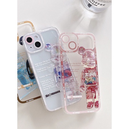 Ốp lưng iphone trong Bear Bric-k có viền bảo vệ cam 6/6s/6plus/6splus/7plus/8plus/x/xsmax/11/11promax/12/12pro/12promax