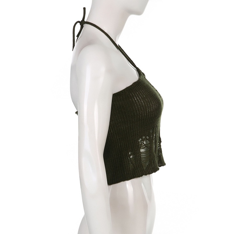 Áo Croptop Dệt Kim Ôm Dáng Hở Lưng Thời Trang Mùa Hè Cho Nữ