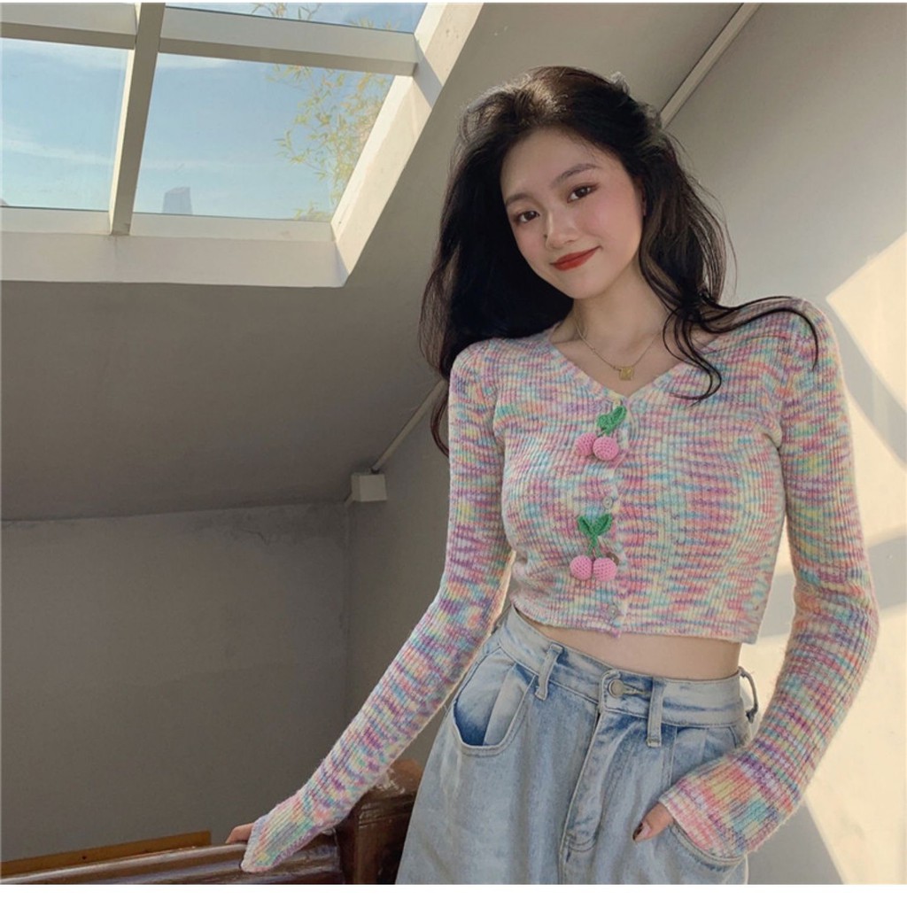 (Hàng Có Sẵn) Áo Khoác Len Cardigan Nữ Cổ Chữ V Cicishop2 (7060)