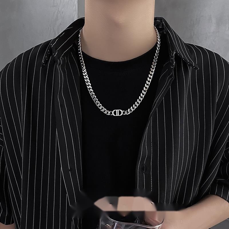 Vòng cổ Thép Titan Phong Cách hip hop Cao Cấp Cho Nam