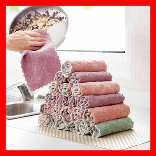 Set 10 khăn lau bếp đa năng siêu tiện lợi, thấm hút tốt, không bị xù lông