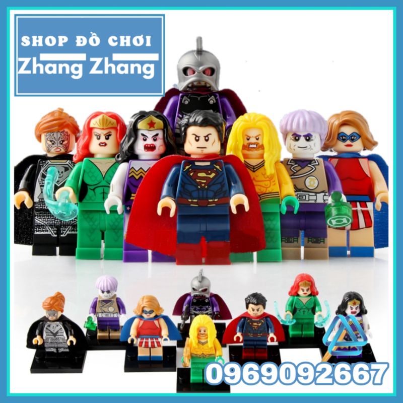 Xếp hình mô hình Aquaman gồm Superman -  Ocean Master - Mera Reign - Miss America - Bizarro Minifigures Xinh X0189