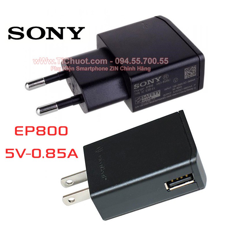 Củ Sạc Sony EP800 dòng 5V-850mAh C5,E4,M5 ZIN Chính Hãng