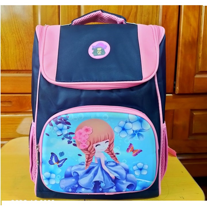 Balo học sinh chống gù, chống thấm nước cao cấp in hình 3D sắc nét - BLHS07